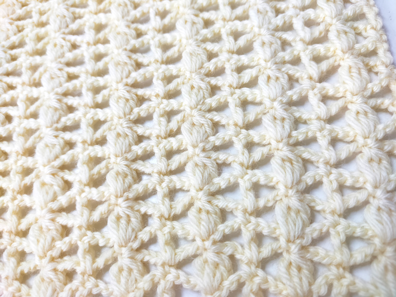 玉編み模様の編み地の画像